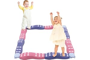 YULEYU Kids Sensory Balance Beam, Multicolour Balance Tactile Board for Coordination and Stability