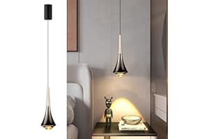 ACMHNC LED Lámpara Colgante Mesita Noche, Nórdica Moderno Luz Colgante Dormitorio Blanco Cálido 3000K Luces Colgantes Downlight Para Mesa de Comedor, Cocina Isla,oro negro