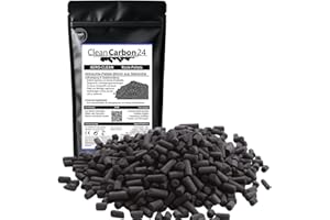 ‎CLEAN CARBON 24 POWERED BY CLEAN PROCESS CleanCarbon24 Klima-Aktivkohle Steinkohle-Pellets Ø4mm | Nachfüll-Pack für Umluftreiniger & Rauchfilter | perfektes Medium zur Raumluft-Verbesserung | 2-fach entstaubt (1L | 0,5Kg)