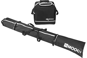 MOPHOEXII MOOCY Ski Bag, Ski Bags for Air Travel, Unpadded Snow Ski Bags Fit Skis Up to 200 cm, Ski Carrying Bag for Adults and Children