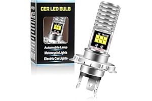Chemini Lampadina H4 LED Moto per Luce Abbagliante/Anabbagliante Faro Bianco Alluminio 12V-80V 6000K Bianco-1 Lampade