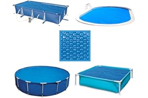 Linxor - Bâche à Bulles Ronde, Ovale, carrée ou Rectangle pour Piscine intex ou Autre - 180 microns - Bleu - Plusieurs Tailles Disponibles