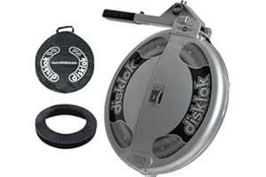 Disklok Gold Security Edition Combo Pack Car Steering Wheel Cover Anti-Angle Grinder Anti-Theft Lock Police Approved Inc. Bag & Cover… (Silver, Medium 39cm - 44cm)