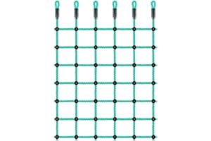 ‎BENELABEL BeneLabel Kletternetz Kinder, 196 x 125cm Klettergerüst Netz Kinderzimmer Netz Nylonseil Leiter Spielturm Sicherheitsnetz für Kletterwand/Schaukelsetz/Baumhaus/Hindernisparcours, Grün