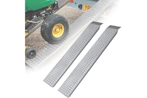 ‎LILIIN LILIIN 2X Auffahrrampe PKW Verladerampe 400 kg Verladeschiene Verzinkter Stahl Laderampe Anhängerrampe Tragfähigkeit Alu Rampe für Motorrad, Anhänger, Rasenmäher, Rasentraktor (160cm, Silber)