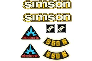 2TAKTSHOP 6 teiliger Dekorsatz Aufkleber Simson S50N IFA ohne Blinker