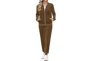 Irevial Survetement Femme Velours Jogging Femme Ensemble Manches Longues Hiver Tenue de Pyjama Sweatshirt Zippé et Pantalon ensemble de pyjama pour l'automne et l'hiver