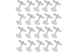 MAGIDEAL 20Pcs Flat Round Cuff Links Cufflinks Backs for Crafts 12mm