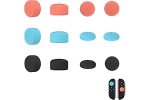Pack of 12 Joystick Caps Compatible with Nintendo Switch 2 Joy-Con, Silicone Thumb Grips Caps Protective Case Compatible with Nintendo Switch Controller, Blue/Orange/Black Thumb Grips Caps