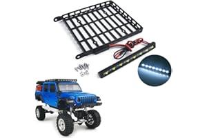 ZuoLan 1/24 RC Roof Rack Dachträger Gepäckträger mit LED Lichtleiste für AXIAL SCX24 AXI00005 Gladiator RC Crawler Car