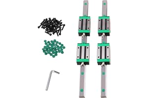 AOMIKITSTU Linearführungen, 2 Stück Linearlagerschiene, HGR20 800mm Linearführung Linearschiene, mit 4 Stück HGH20CA Lagerblöcken, Führungsschiene für Drehmaschinen, CNC-Fräser und 3D-Drucker