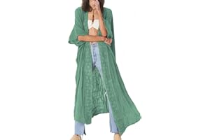 YouKD Wemen's Boho Long Kimono Maxi Kaftan Vestidos de talla grande Ropa de descanso Bikini Batas de playa
