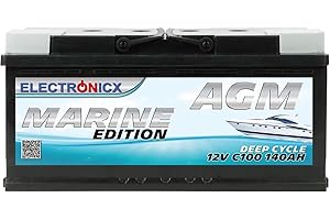 Electronicx AGM Autobatterie 12V 140Ah / 140 Ah Versorgungsbatterie – Hochleistungsbatterie mit AGM-Technologie, 393×175×190 mm, versiegelt, wartungsfrei, Pluspol rechts, ideal für Boot, Solar