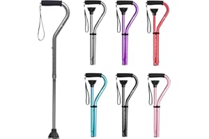 BeneCane Walking Cane for Men & Women Adjustable Cane with Offset Soft Cushioned Handle -Portable Lightweight Sturdy Mobility Walker Aid for Elderly, Seniors Collapsible Cane