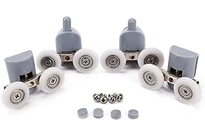 LANCE HOME 8x Galet ajustables Dual Rouleau Roulette Roue Porte Douche Salle de Bain 25mm