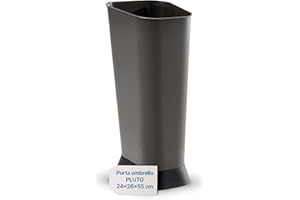 Tomaino - Portaombrelli da Interno ed Esterno 24x26x55 cm per Ingresso Casa, Negozio e Ufficio - Portaombrelli Nero in Plastica Resistente - Fino a 15 Ombrelli