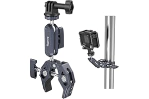 SMALLRIG Super Clamp Ballhead Magic Arm Pince de Caméra, Pince de Moniteur en Forme de Crabe avec 1/4"-20, 3/8"-16 Trous Filetés pour Caméras d'action, Moniteurs, Lumières LED, Microphones- 3757B