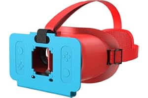 Aktualisiertes VR-Headset für Nintendo Switch 2 (2025 Neu), Virtual Reality-Brille mit verstellbaren HD-Objektiven und bequemem Kopfgurt, 3D-Brille für Switch 2 Zubehör (Blau Rot)