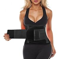 SIHOHAN Waist Trainer Belt Back Brace Cincher Trimmer Sports Slimming Body Shaper Band with Dual Adjustable Belly for Fitness Workout, Unisex