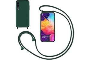 GoodcAcy Handykette Handyhülle für Samsung Galaxy A70,Smartphone Necklace Hülle mit Band Schutzhülle mit Kette zum umhängen Halskette Flüssig Silikon Case für Samsung Galaxy A70,Grün