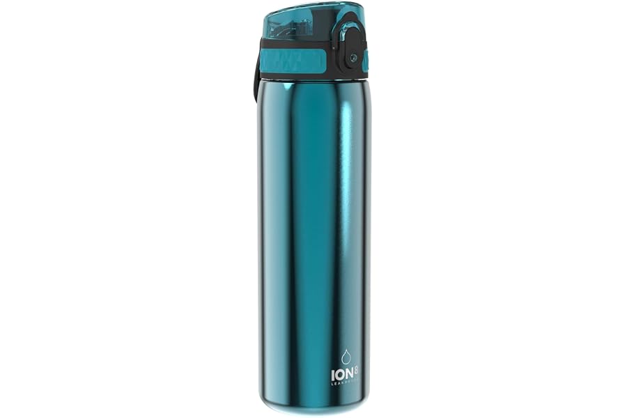 ion8 Botella Agua Inox Ligero, 600ml, Sin Aislamiento, a Prueba de Fugas, Fácil de Abrir, 