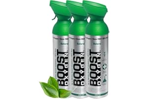 Boost Oxygen Portable Oxygen Cylinder with 95% Oxygen - 27L, 3x9L Oxygen Canister with Oxygen Mask for More Than 450 Inhalations - Portable Oxygen Can, Oxygen for Home use (Natural Flavour)