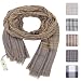 KASHFAB Kashmir Womens Mens Winter Fashion Checks Scarf, Tatran Wool Silk Stole, Soft Long Plaids Shawl, Warm Pashmina Yellow RS.3233.00