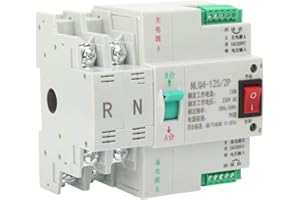 Hyuduo 2P Dual Transfer-Schalter, 63/80/100A Dual Power-Automatik-Transferschalter, Kippschalter, Umschalter, AC 230V, für den industriellen Einsatz (80A) Schaltnetzteil