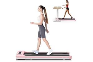 HomeFitnessCode Under Desk Treadmill, 2.5HP Portable Walking Pad Motorized Electric Treadmills for Home with LED Display & Remote, Adjustable Speed, No Assembly