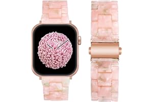 SEURE Compatible with Apple Watch Band 38mm 40mm 41mm 42mm 44mm 45mm, Women Men Resin Strap with Stainless Steel Buckle Replacement for Series SE/8/7/6/5/4/3/2/1
