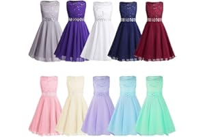 Barielle 10010 - Vestido de baile de encaje con lentejuelas y cinturón desmontable con diamantes de imitación para niñas y niños, 110-176