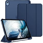UnDePlus iPad الجيل الحادي عشر A16 الحادي عشر/العاشر.متوافق مع الجيل 10.9 بوصة Case Flip Cover Pen Split PC Case أزرق داكن