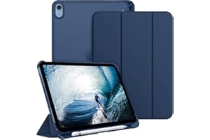 UnDePlus iPad 11.Nesil A16 11inç/10.Nesil 10.9inç ile uyumlu Kılıf Flip Cover Kalem Bölmeli PC Case Lacivert