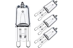 GMY Lampadina Alogene Del Forno G9 25W 230V per Applicazioni in Forno e Forno a Microonde Lampadine Resistenti al Calore da 300°C 4 Pezzi