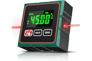 JSOPRTVR Angle Finder Digital Angle Finder with Laser, 4 Side Strong Magnetic Angle Gauge, for table saws, woodworking protractors, and construction projects