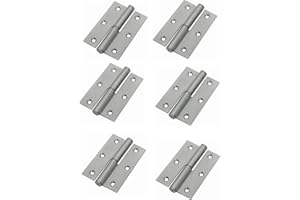 AZERODESIGN-Bisagras para Puertas- Bisagras Puertas Madera-Pack 6 Unidades-Material Acero Inoxidable- Medidas 90x65x2.5mm-Cantos Cuadrados-sin Remates (IZQUIERDA)