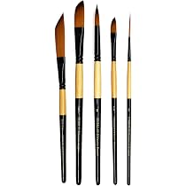 Set 6 Pennelli Per Calligrafia E Pittura Per Principianti - Pennelli Versatili In Nylon, Manico Lungo 28 Cm, Ideali Per Lettering E Arte