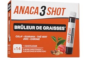 Anaca 3 - Shot Brûleur De Graisse - Complément Alimentaire Triple Action - Oxydation(3) & Métabolisme(2) - Plantes & Minéraux - Programme Minceur 14 Jours - 1 Shot/Jour - Fabriqué En France - 350Ml