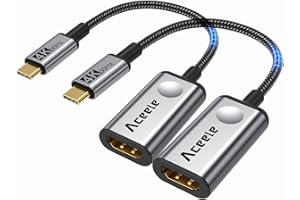 Aceele 2Pcs Adattatore da USB C a HDMI 4K Compatibile con Thunderbolt 3/4, Convertitore da Tipo C a HDMI per MacBook Pro/Air 2021 M1, iMac, iPad Pro/Air, Surface Go/Pro, HP Spectre 13 e altri