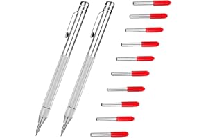 WANMU 2Pcs Tungsten Carbide Scriber, Metal Etching Pen Tool with Magnet Engraving Pen with Knurled Aluminum Handle for Glass/Ceramics/Metal Sheet