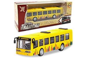 YskerrigToy Autobus Giocattolo, Auto Giocattolo Bambino Mini Bus Modello Pull-Back Veicoli Bus Giocattolos Mini Macchinine Giocattolos Educativo per Bambini Regalo di Compleanno(Giallo)