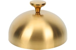 Housoutil Queso de acero inoxidable cúpula de fusión: cubierta de comida dorada tapa de vapor, tapa de refinada, tapa resistente al calor, tapa alimentaria para barbacoa