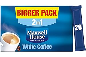 Maxwell House 2in1 White Instant Coffee Sachets x20 (Pack of 6, Total 120 Servings)