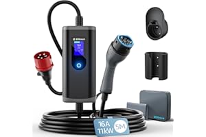 ‎BOKMAN bokman Typ 2 Ladekabel mit CEE Stecker, 5 Meter | 6-16A | 11kW | 3-Phasig | IP65 Wasserdicht, Tragbares EV-Ladegerät und Mobile Wallbox Ladestation für IEC 62196-2 mit Tragetasche & Mikrofaserhandtuch