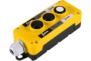 TOOLOFLIFE Crane Pendant Control Switch Box, COP-3B Crane Hoist Control Pendant Switch Control Abs Plastic Hoist Lift Controller Hoist Push Button Switch (3 Button Control Box)