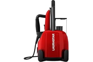 Laurastar Lift Original Red, Centrale Vapeur Nomade 3en1, Repasse, Défroisse et Purifie Vos Textiles, Vapeur Hygiénique, Design, Réservoir Amovible, Repassage Vertical, Rouge