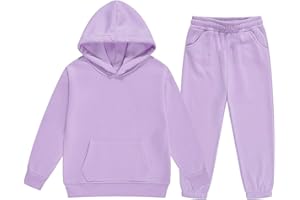 SoLu DAY8 Kids Tracksuit Girls Age 2-13 Years Sportswear Set Long Sleeve Hoodie Sweatshirt and Trousers Pants Set for Teen Girls Children's Winter Sport Running Walking Track Suit