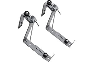 SPETEBO Szary metalowy uchwyt na skrzynki na kwiaty do 50 kg, indywidualnie regulowany, zestaw 2 sztuk, dla balustrady balkonowej od 4 do 12 cm, poręcz mur, skrzynka na rośliny