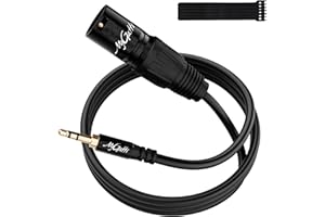 Mygatti Klinke 3.5mm(1/8") auf XLR Kabel,2m Stereo-Mikrofonkabel,reinem Kupfer 26AWG OFC, TRS Stecker auf 3-Polig XLR Stecker für iPhone,iPod,Tablet,Handy,Laptop,Lautsprecher, Mixer,+5 Kabelbinder