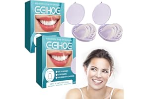 RUIOOMEEP Zahnersatz zum Aufstecken, Zahnersatz-Reparaturset mit Silikon-Reline - für Bikenda Zahnprothesen, Zähne zum Aufstecken & Zahnersatz Prothese Komplett (2PCS)
